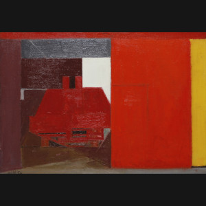 Arne L. Hansen. Komposition, 1956-1957. 51x72cm.