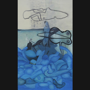 Poul Esting. “Credo Blue”, 1999. 70x43cm.